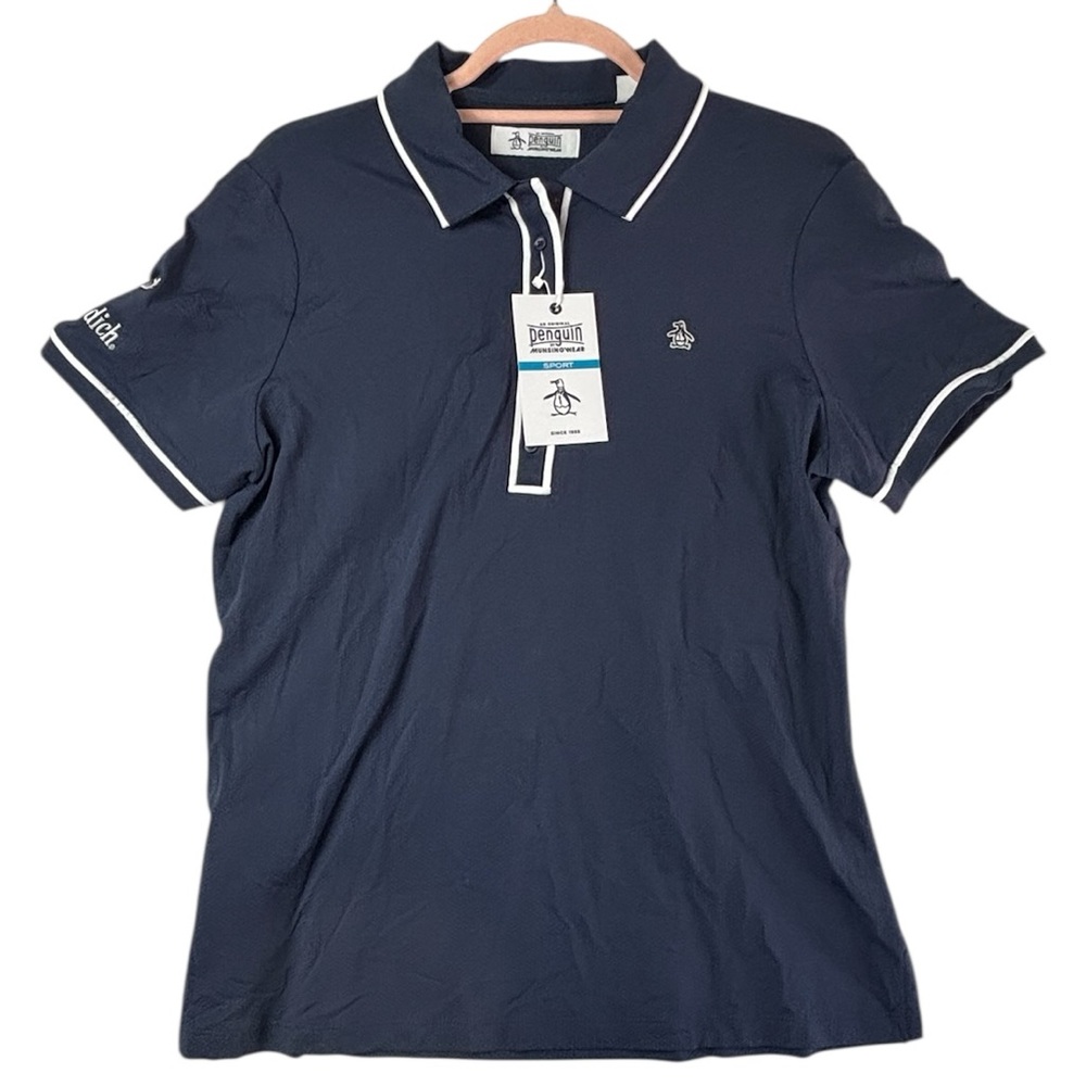 Original Penguin Men's Dark Blue Polo with White Accents